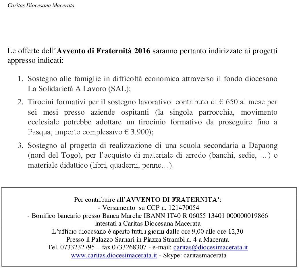 Lettera Avvento 2016-2