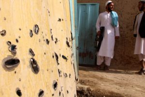 epa12573986 People survey a house that was allegedly damaged in cross-border firing, in Spin Boldak, Afghanistan, 06 December 2025. Pakistan and Afghanistan traded accusations on 05 December over fresh cross-border fire along the Durand Line, just a day after Taliban officials declared an end to Saudi-hosted talks. Tensions have surged since a fragile ceasefire was reached in October, with both sides repeatedly alleging violations.  EPA/QUDRATULLAH RAZWAN
